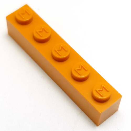 Modulex Brick 1 x 5 with M on Stud