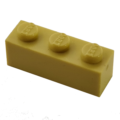 Modulex Brick 1 x 3 with LEGO on Stud