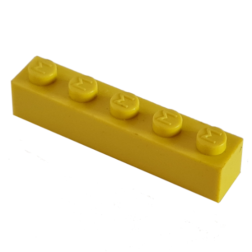 Modulex Brick 1 x 5 with M on Stud