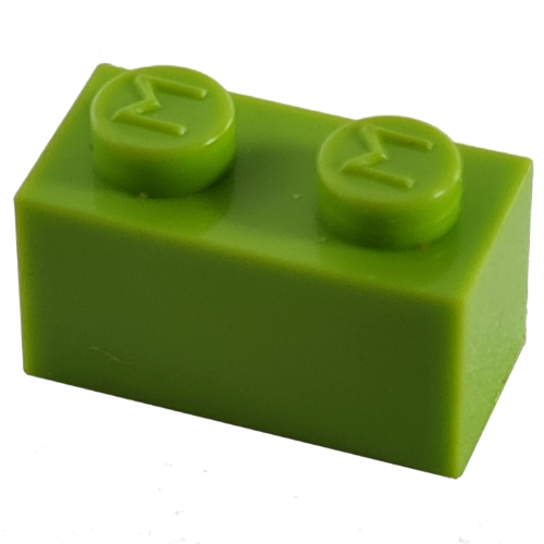 Modulex Brick 1 x 2 with M on Stud