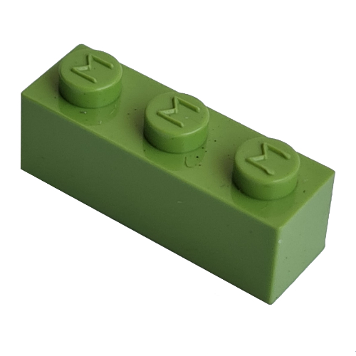 Modulex Brick 1 x 3 with M on Stud