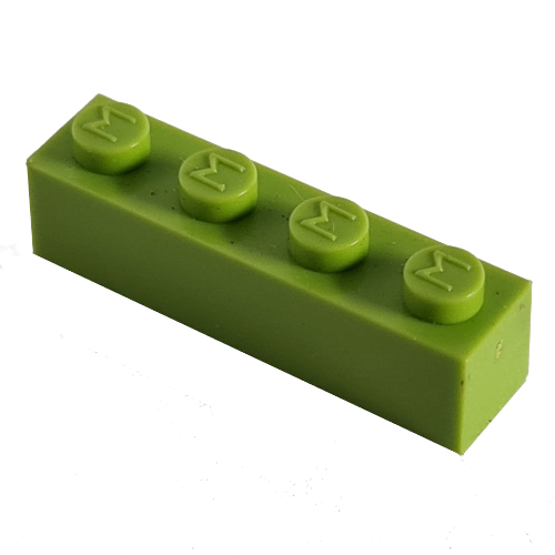Modulex Brick 1 x 4 with M on Stud