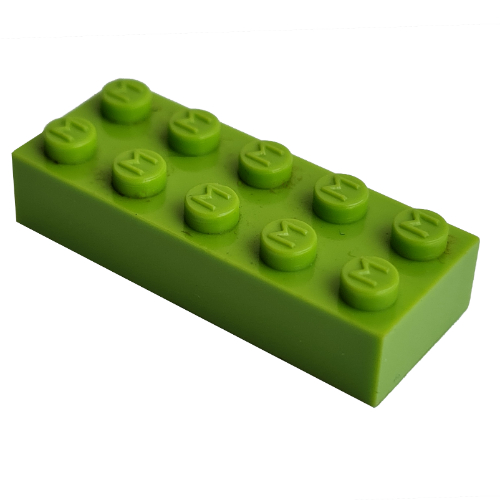 Modulex Brick 2 x 5 with M on Studs