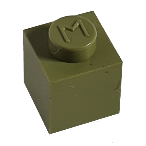 Modulex Brick 1 x 1 with M on Stud