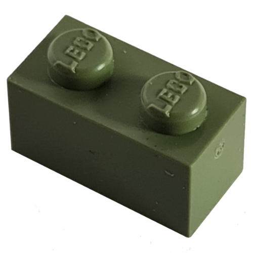 Modulex Brick 1 x 2 with LEGO on Stud