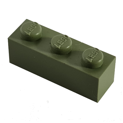 Modulex Brick 1 x 3 with LEGO on Stud