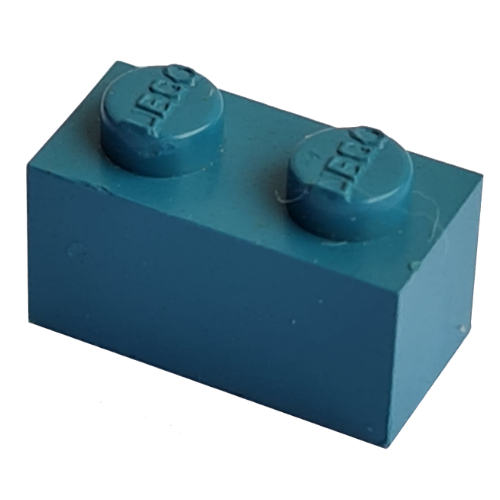 Modulex Brick 1 x 2 with LEGO on Stud