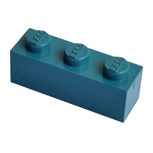 Modulex Brick 1 x 3 with LEGO on Stud