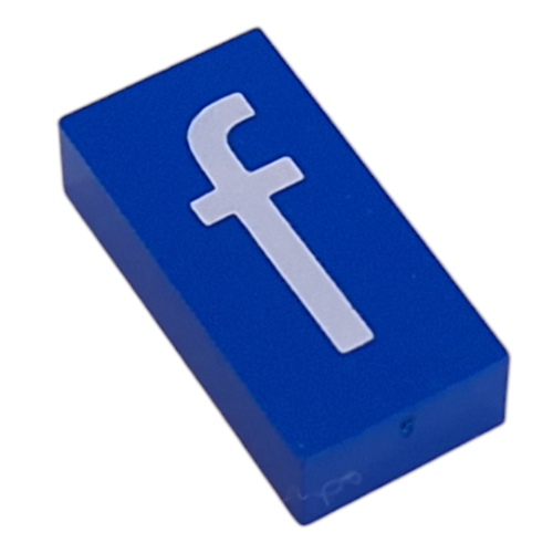 Modulex Tile 2 x 4 with White 'f' print, without Internal Supports