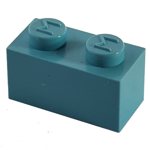 Modulex Brick 1 x 2 with M on Stud