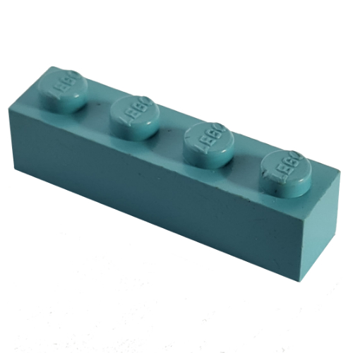 Modulex Brick 1 x 4 with LEGO on Stud