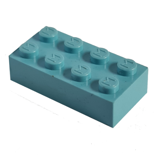 Modulex Brick 2 x 4 with M on Studs