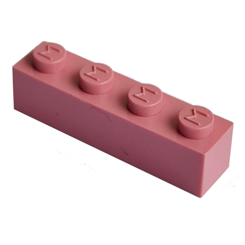 Modulex Brick 1 x 4 with M on Stud