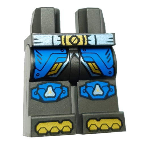 Hips and Pearl Titanium Legs with Medium Azure Belt, Gold Belt Buckle, Toes, Medium Azure Robe Ends, Knee Caps print