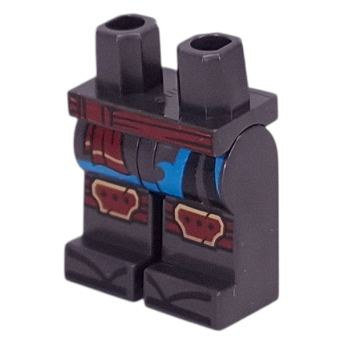 Hips and Pearl Titanium Legs with Dark Red Sash, Knee Caps, Robe Ends, Medium Azure Trim print