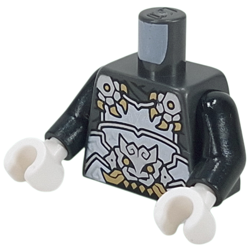Torso, Black Arms, White Hands with print
