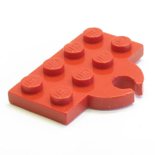 LEGO part Plate Special 2 x 4 with Train Coupler, Open for Magnet [Flat]