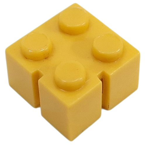 Brick 2 x 2 without Bottom Tubes, Slotted (with 2 slots, right)