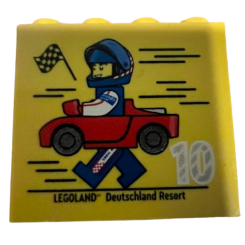 Brick 2 x 4 x 3 with 'LEGOLAND Deutschland Resort 10 2024' (Besuchsmeister Silver) Print