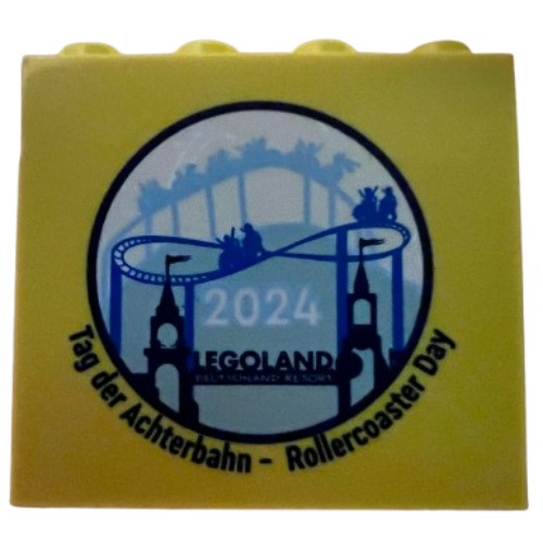 Brick 2 x 4 x 3 with 'LEGOLAND Deutschland Resort Tag der Achterban Rollercoaster Day 2024' Print