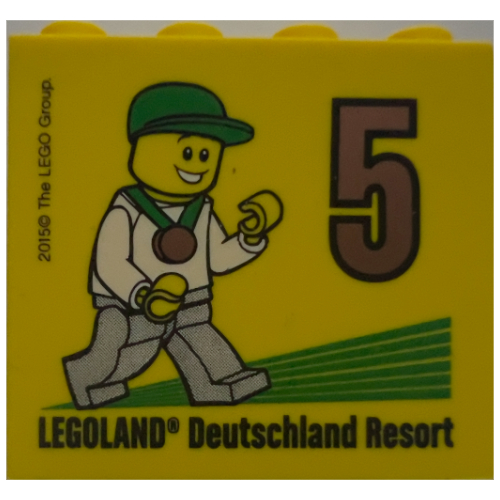 Brick 2 x 4 x 3 with 'LEGOLAND Deutschland Resort 5 2015' (Besuchsmeister Bronze) Print