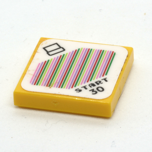 Tile 2 x 2 with 'Start 30', Warp Pipe, and Barcode Print (Sticker)