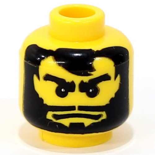 Minifig Head Santis, Beard Full, Long Mouth, Thick Eyebrows, White Pupils Print [Blocked Open Stud]