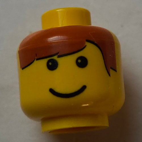 Minifig Head, Brown Bangs, Headset Print