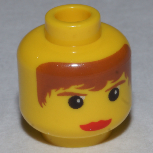Minifig Head Pippin Reed, Red Lips, Brown Hair and Eyebrows Print