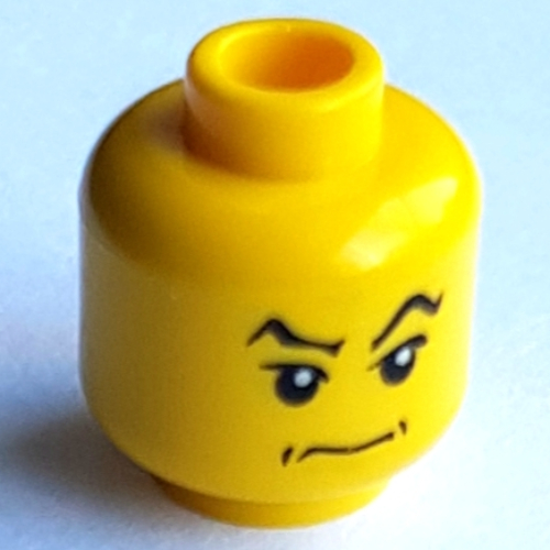Minifig Head Lucius Malfoy, Raised Eyebrows and Angry Smirk Print
