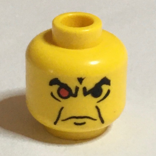 Minifig Head Ogel, Angry Eyebrows and 1 Red Eye Print