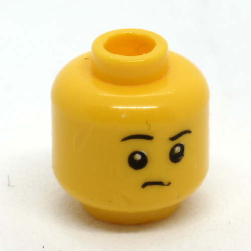 Minifig Head Child, Raised Right Eyebrow / Eyes Closed Raised Eyebrows Print