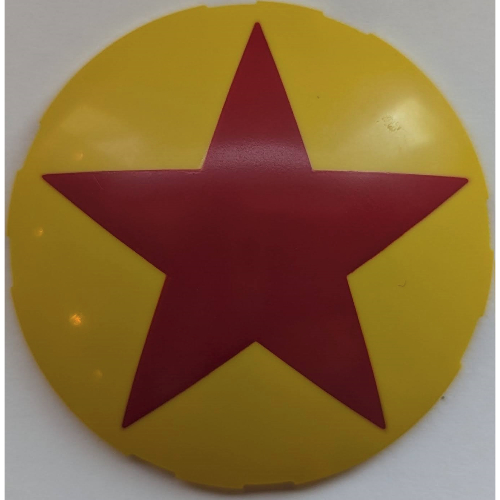 Brick Round Curved 6 x 6 x 1 with Red Star print