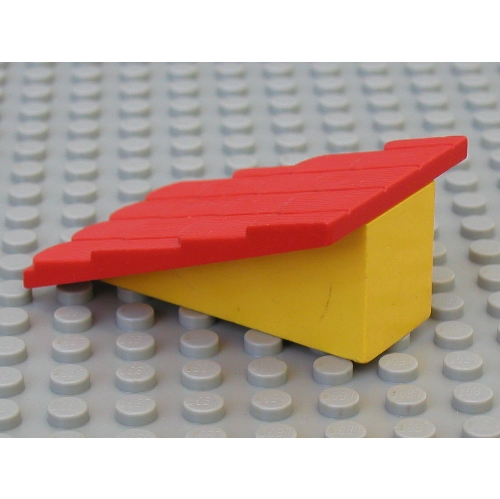 LEGO part Fabuland, Roof Support with Red Roof Slope without Chimney Hole