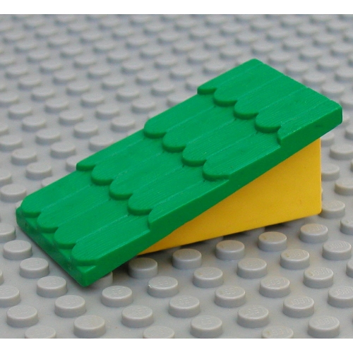LEGO part Fabuland, Roof Support with Green Roof Slope without Chimney Hole