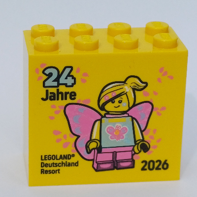 Brick 2 x 4 x 3 with '24 Jahre LEGOLAND Deutschland Resort 2026' Print