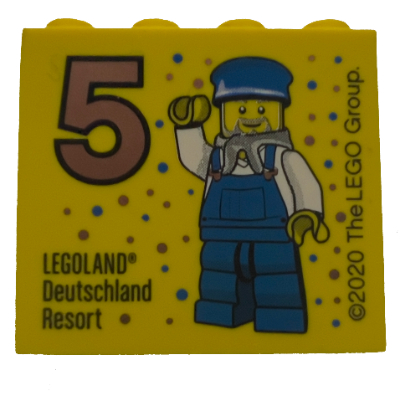 Brick 2 x 4 x 3 with '5 (bronze) LEGOLAND Deutschland Resort' Print