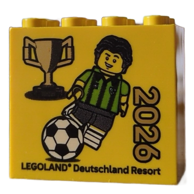 Brick 2 x 4 x 3 with 'LEGOLAND Deutschland Resort WM 2026' Print