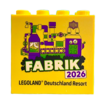 Brick 2 x 4 x 3 with 'LEGOLAND Deutschland Resort FABRIK 2026' print