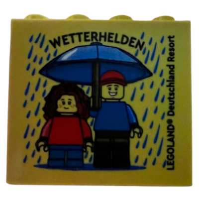 Brick 2 x 4 x 3 with 'LEGOLAND Deutschland Resort Wetterhelden' print