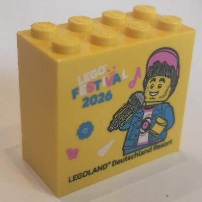 Brick 2 x 4 x 3 with 'LEGO FESTIVAL 2026 LEGOLAND Deutschland Resort' print