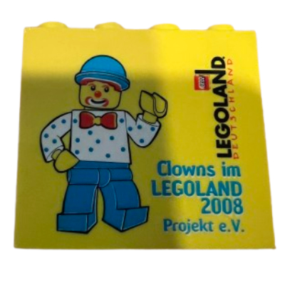 Brick 2 x 4 x 3 with 'Legoland Deutschland', 'Clowns im Legoland 2008 Project e.V.' Print