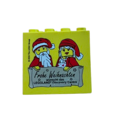 Brick 2 x 4 x 3 with 'Frohe Weihnachten wünscht das Legoland Discovery Centre' print