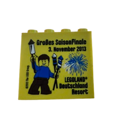 Brick 2 x 4 x 3 with 'Legoland Deutschland Resort', 'Großes Saisonfinale 3. November 2013' print