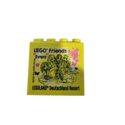 Brick 2 x 4 x 3 with 'LEGO Friends Event Legoland Deutschland Resort' print