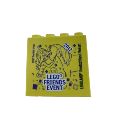 Brick 2 x 4 x 3 with 'LEGO Friends Event',  Legoland Deutschland Resort', '2017' print