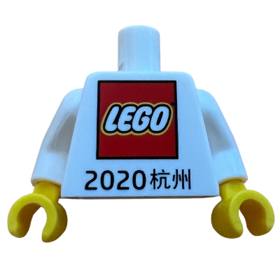 Torso, 'LEGO logo 2020' / LEGO store Hangzhou Print, White Arms, Yellow Hands
