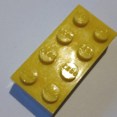 Brick 2 x 4 with Old Logo on Studs and without Cross Supports