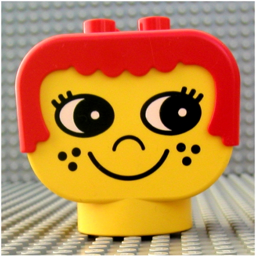 Duplo Head Brick with Red Hair and Freckles