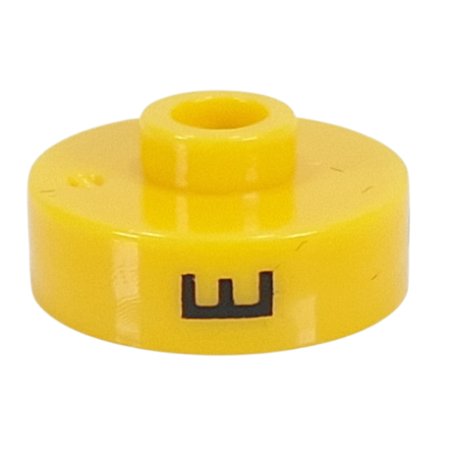 Pen Bead, Round Short, Flat Edge with 'E', '8', 'H' Print